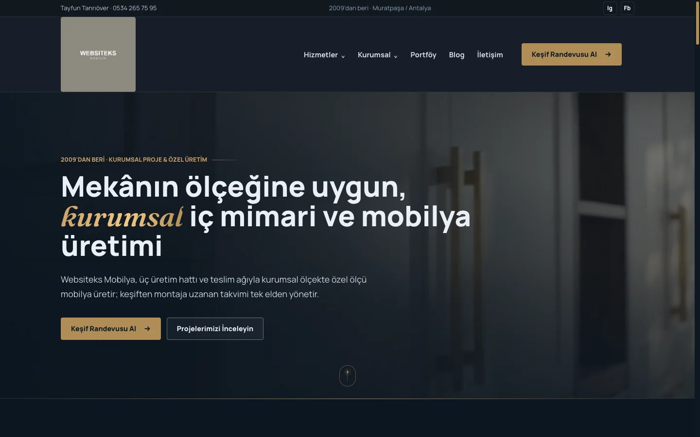 ÇATI kurumsal şablonunun ana sayfa tasarımı.