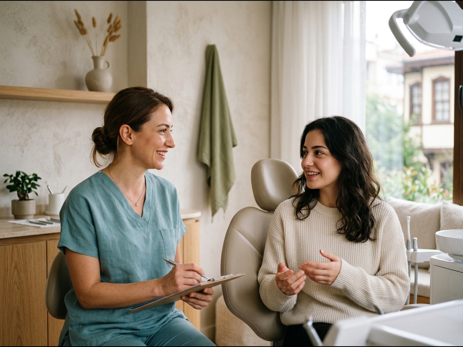 Kaygının dinlendiği görüşmeyi anlatan klinik fotografi